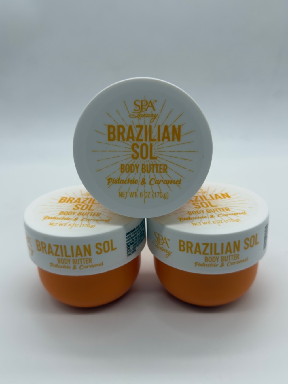 Lot of 3 Spa Luxury Brazilian Sol Body Butter - Pistachio & Caramel
